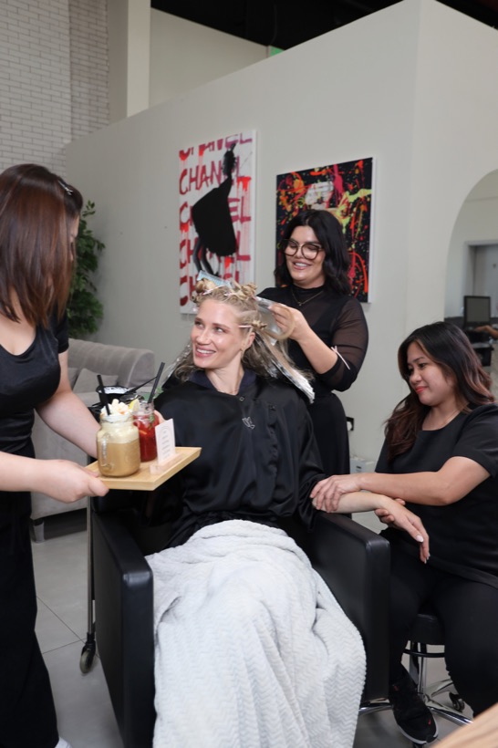 Colour being created on the salon floor